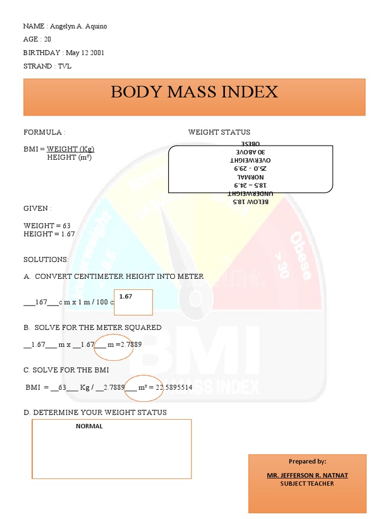 BMI Calculation and Weight Status Guide | PDF