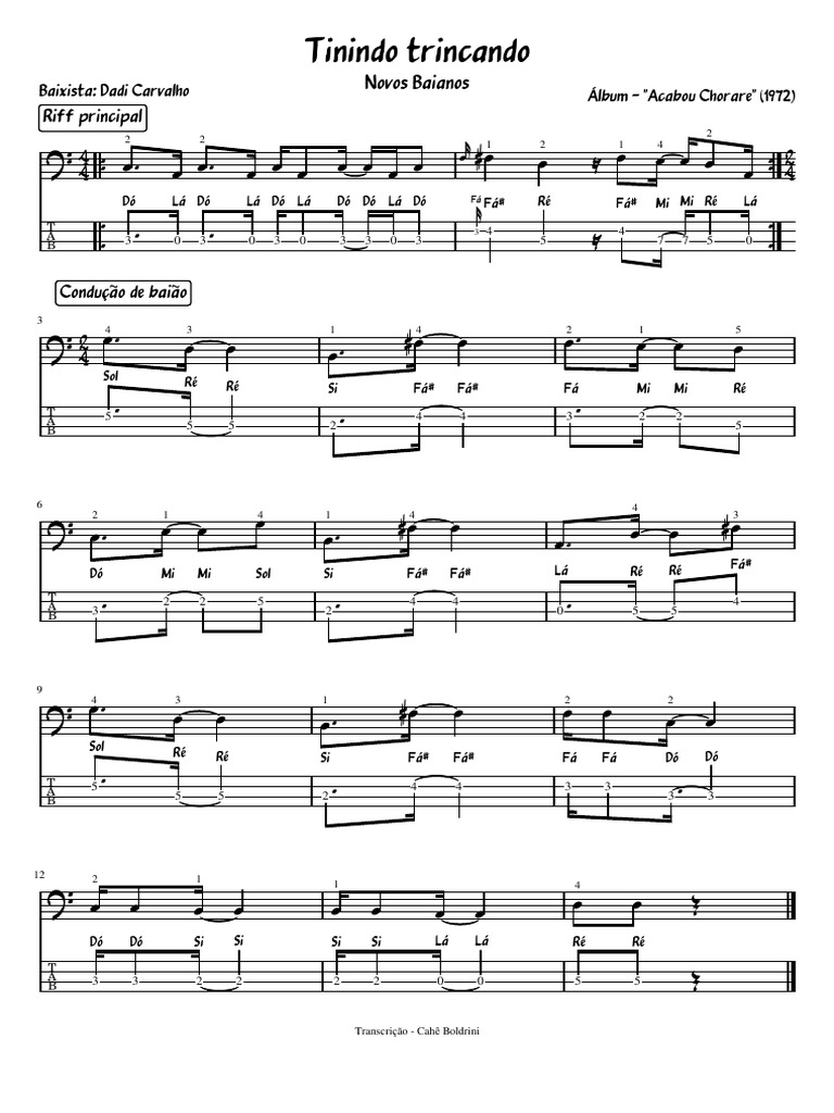 Tinindo Trincando | PDF | Elementos da música | Notas musicais