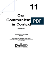 Oral Communication in Context Module 1