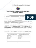 Constancia de Prosecución Entre Grados Del Nivel de Educación Primaria