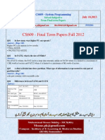 CS609 - Final Term Papers Fall 2012