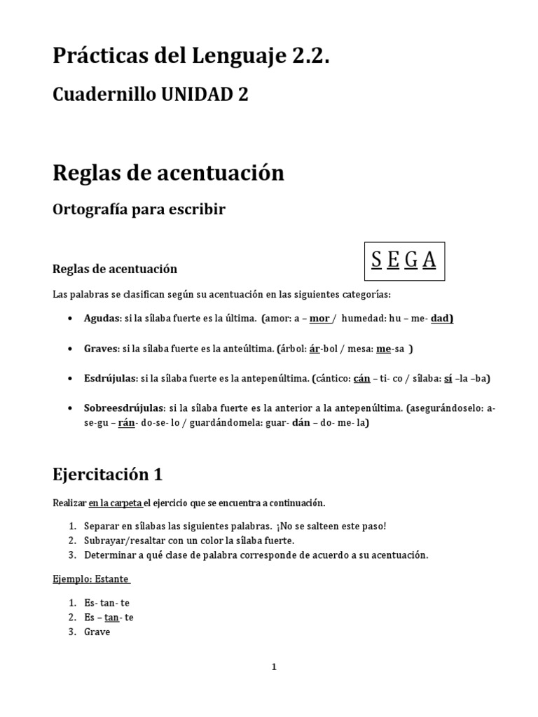 Guía de Acentuación y Ortografía | PDF | Sílaba | Vocal