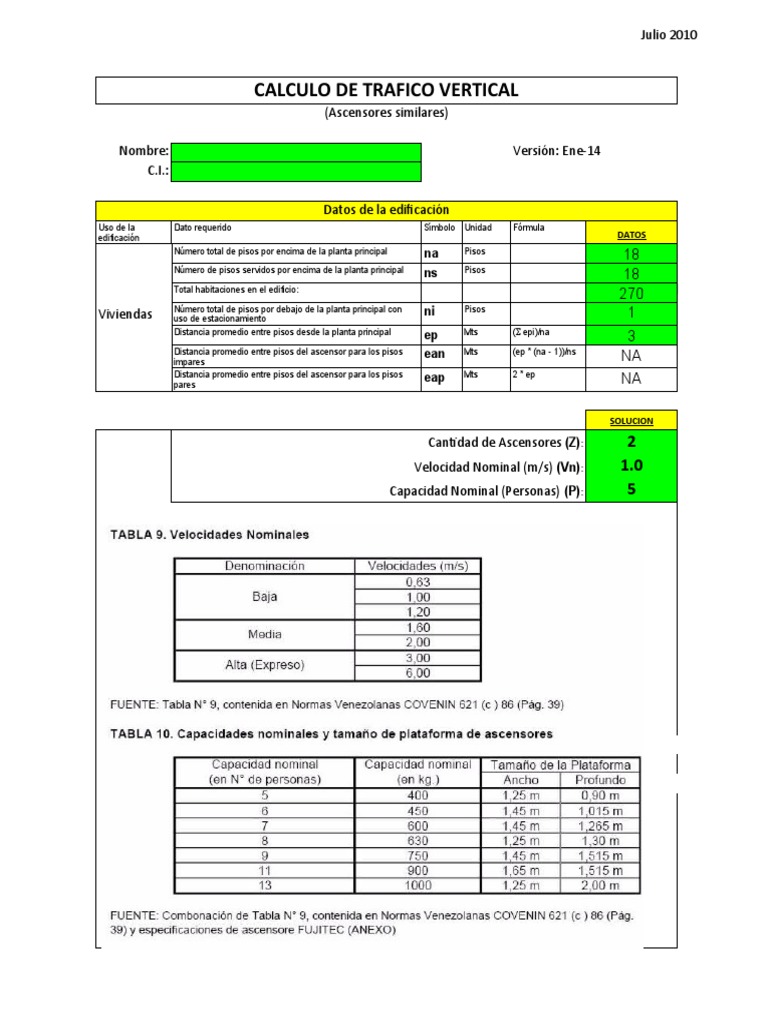 Cálculo de Ascensores para Edificios | PDF | Ascensor | Ingeniero civil