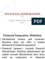 Financial Integration: Largely Adopted From Aziakpono, 2007