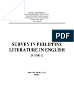 Survey in Philippine Literature in English: 2S-ENG 03