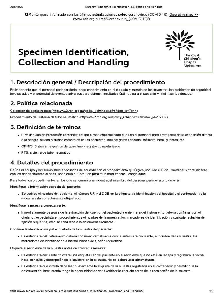 Surgery Specimen Identification, Collection and Handling PDF