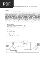 Aim: - To Study No Load and Blocked Rotor Test of Three Phase Im