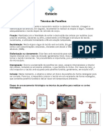 Etapas da técnica da parafina em histologia