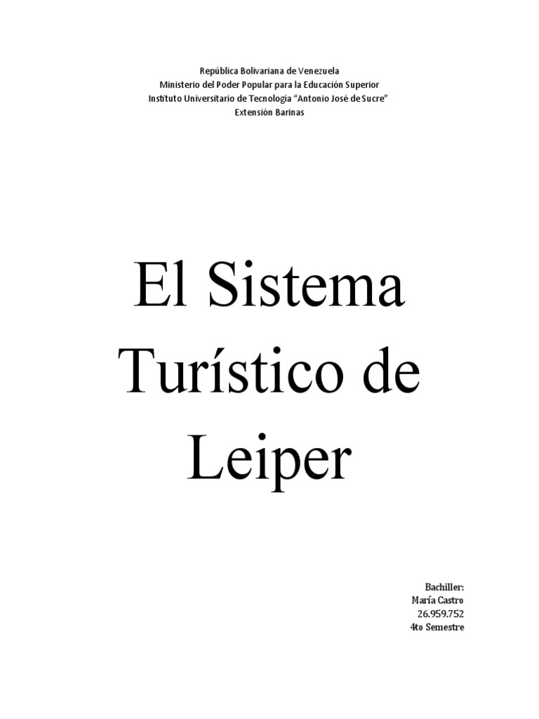 Sistema Turístico de Leiper en Venezuela | PDF | Agencia de viajes ...