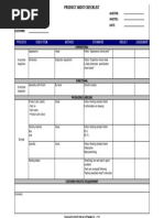 Production Process Audit Checklist | PDF | Audit | Systems Engineering