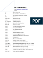 Microsoft Excel Shortcut Keys