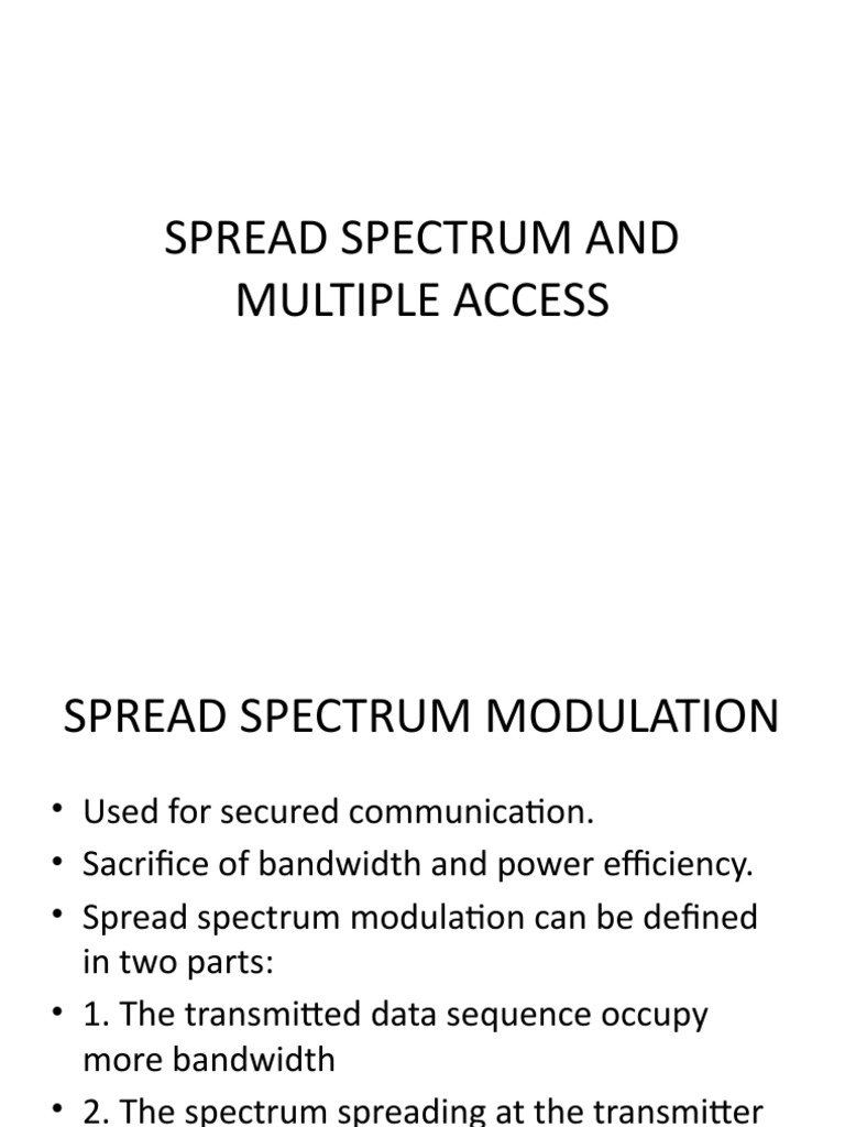 Spread Spectrum Modulation Overview | PDF | Modulation | Channel Access ...