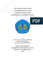 Educational Inovation of International Class at Biology Education of Surabaya University State