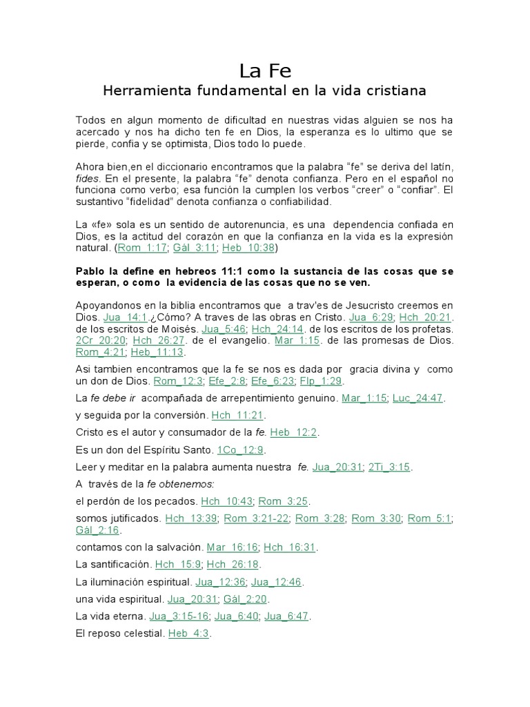 La Fe: Pilar de la Vida Cristiana | PDF | Fe | Gracia en el cristianismo