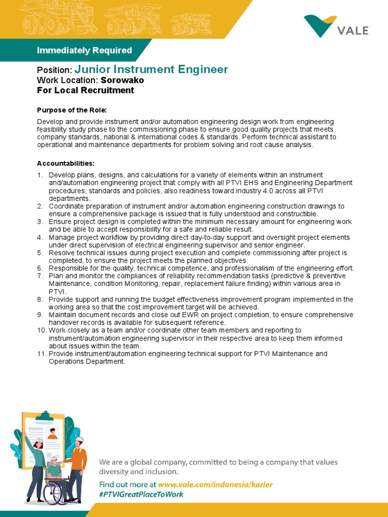 Junior Instrument Engineer Needed | PDF | Automation | Engineering ...