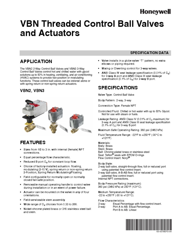 2 VBN - Especificaciones | PDF | Valve | Switch