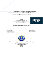 Impact of Dynamometric Strength Measurements and Anthropometric Characteristics With Performance Tests in Collegiate Athletes of Delhi