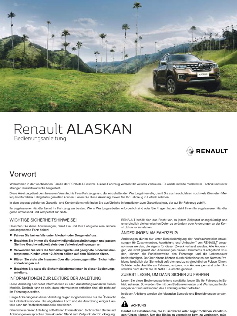 Renault Alaskan Bedienungsanleitung