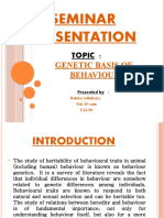 Seminar Presentation: Genetic Basis of Behaviour