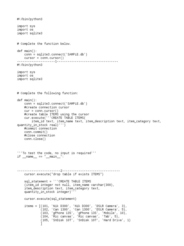 SQLite Item Management in Python | PDF | Data Management Software | Data