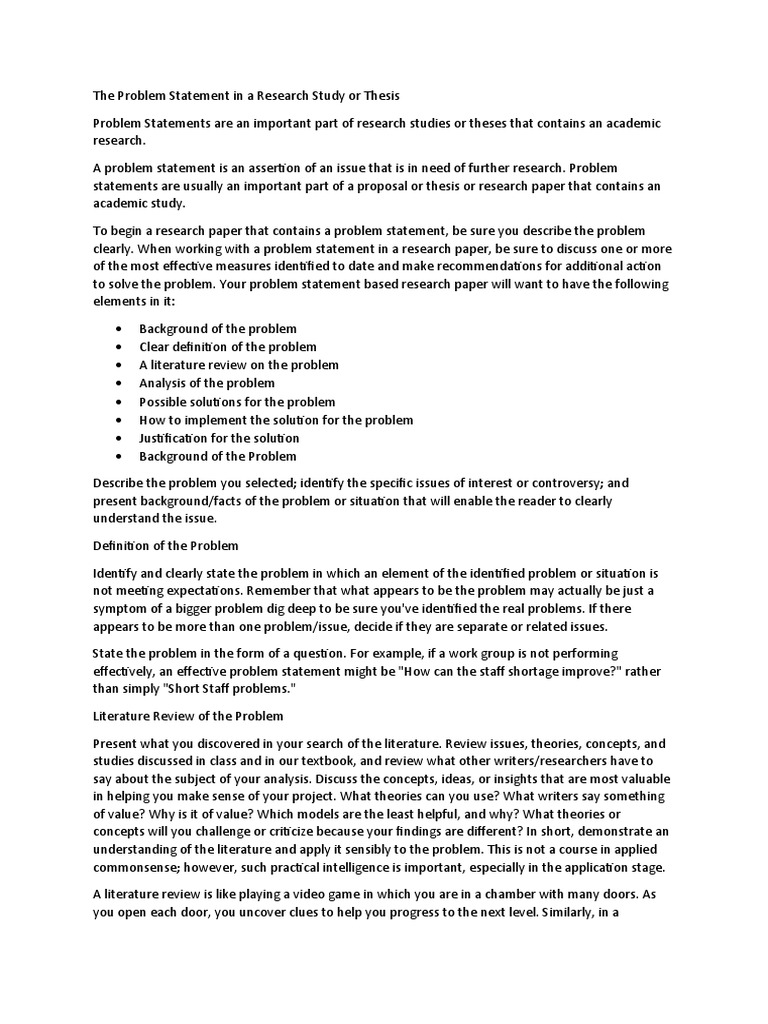 Crafting Effective Problem Statements | PDF | Concept | Academic Publishing
