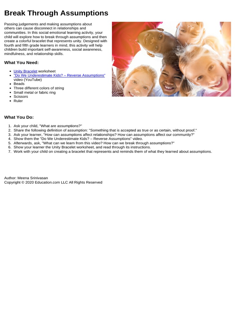 Break Through Assumptions: What You Need | PDF | Wellness