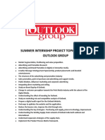 Summer Internship Project Topic From The Outlook Group