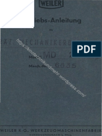 Weiler MD 260 Anleitung 1961 NR 6835 WZ