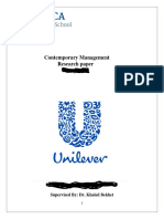 Contemporary Management Research Paper on Unilever