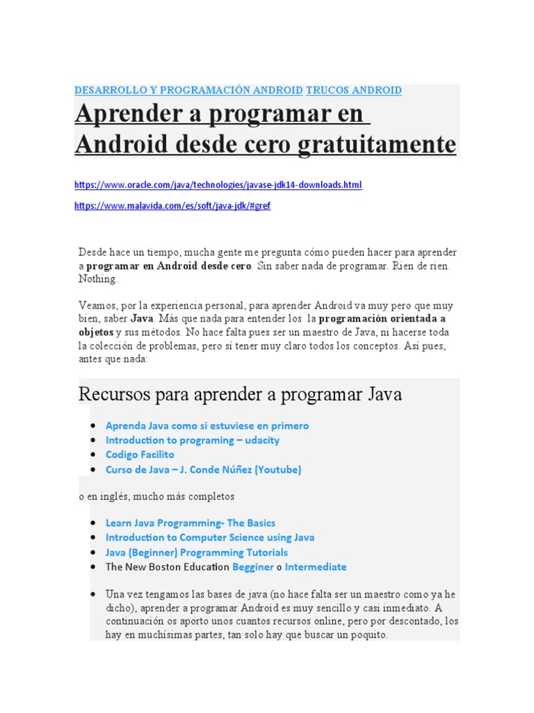 Guía Completa para Programar en Android | PDF | Android (sistema ...