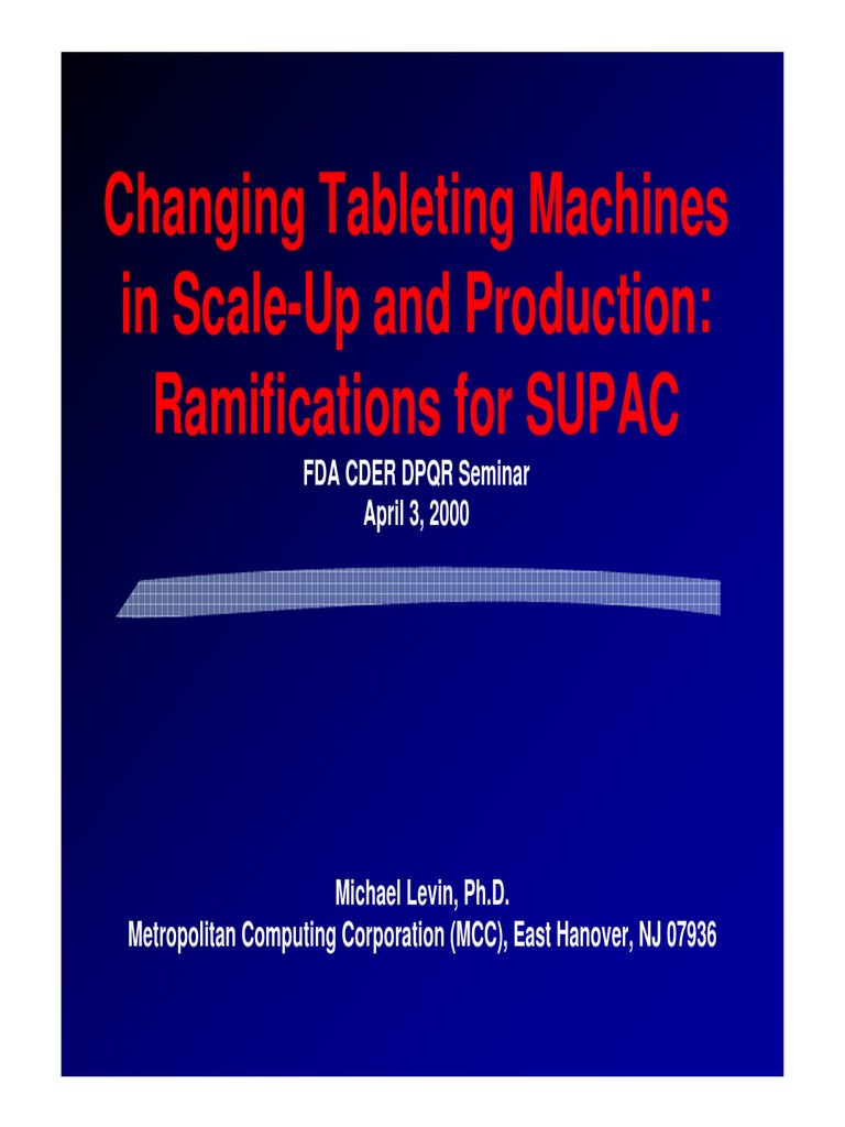 Changing Tableting Machines in Scale Up 1232128247674467 3 | PDF ...