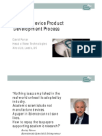 Medical Device Product Development Process: David Farrar Head of New Technologies Xiros LTD, Leeds, UK