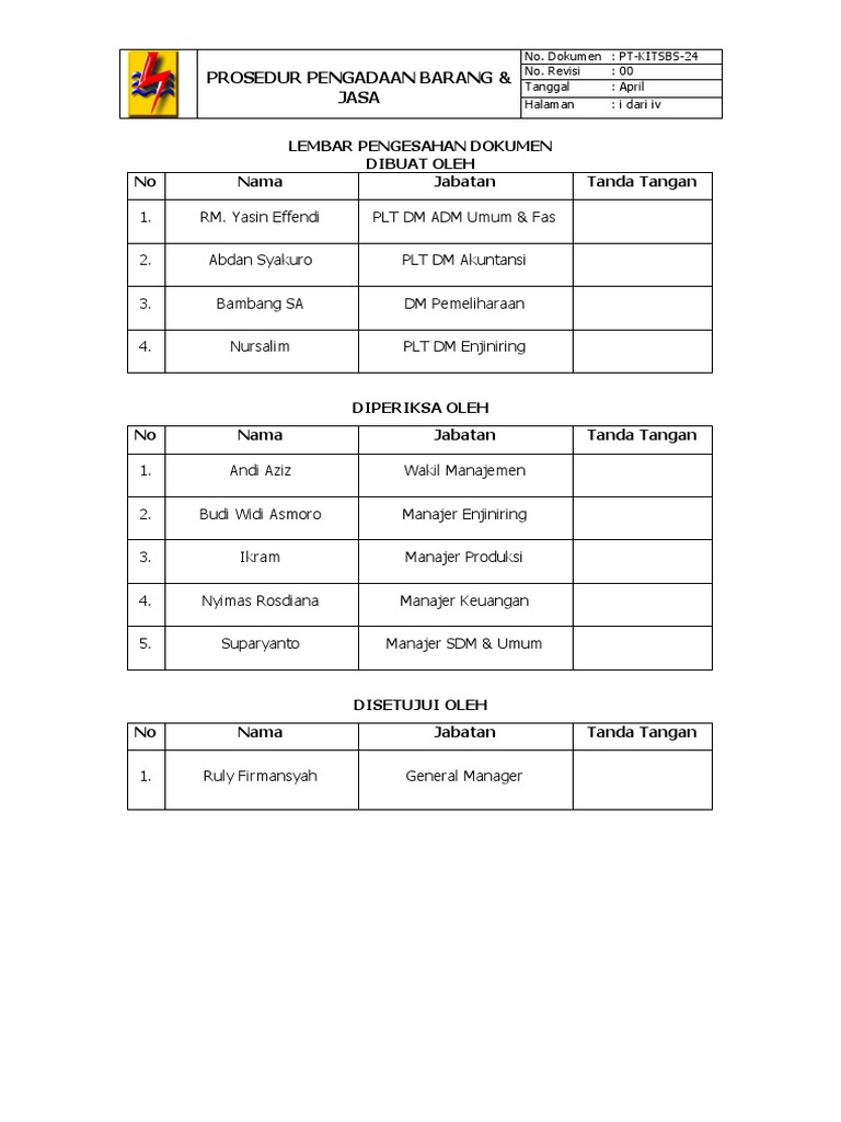 Prosedur Pengadaan Barang dan Jasa | PDF