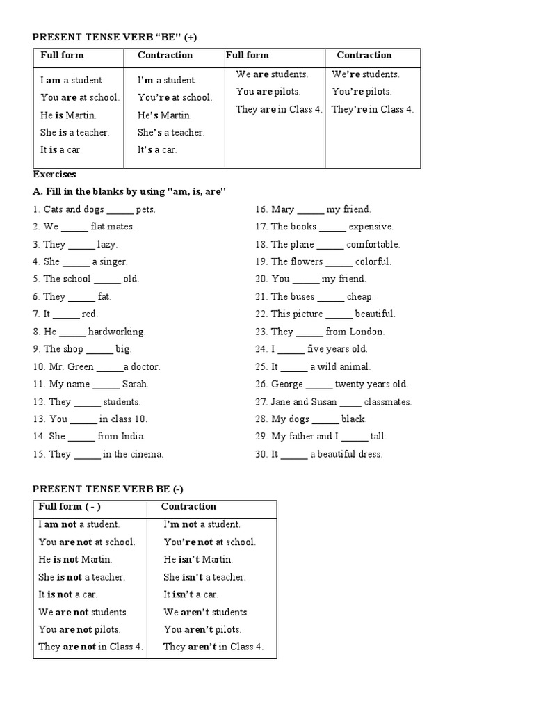 Present Tense Verb 