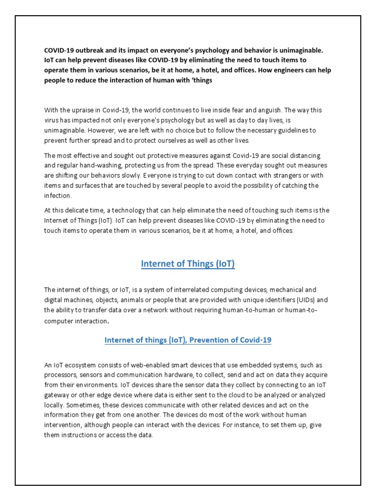 Covid 19 Impact On Human Psychology | PDF | Internet Of Things ...
