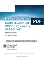 Master Question List For Covid-19 (Caused by Sars-Cov-2) : Dhs Science and Technology