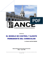 Conferencia El Modelo de Control y Ajuste Permanente Del Curriculum. Dr. Castro Pereira - 1988