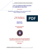 Variability in Earnings- Price Ratios of Corpo.equities