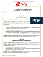 Bolivia - Reglamento de Modificaciones Presupuestarias, 27 de Junio de 2018