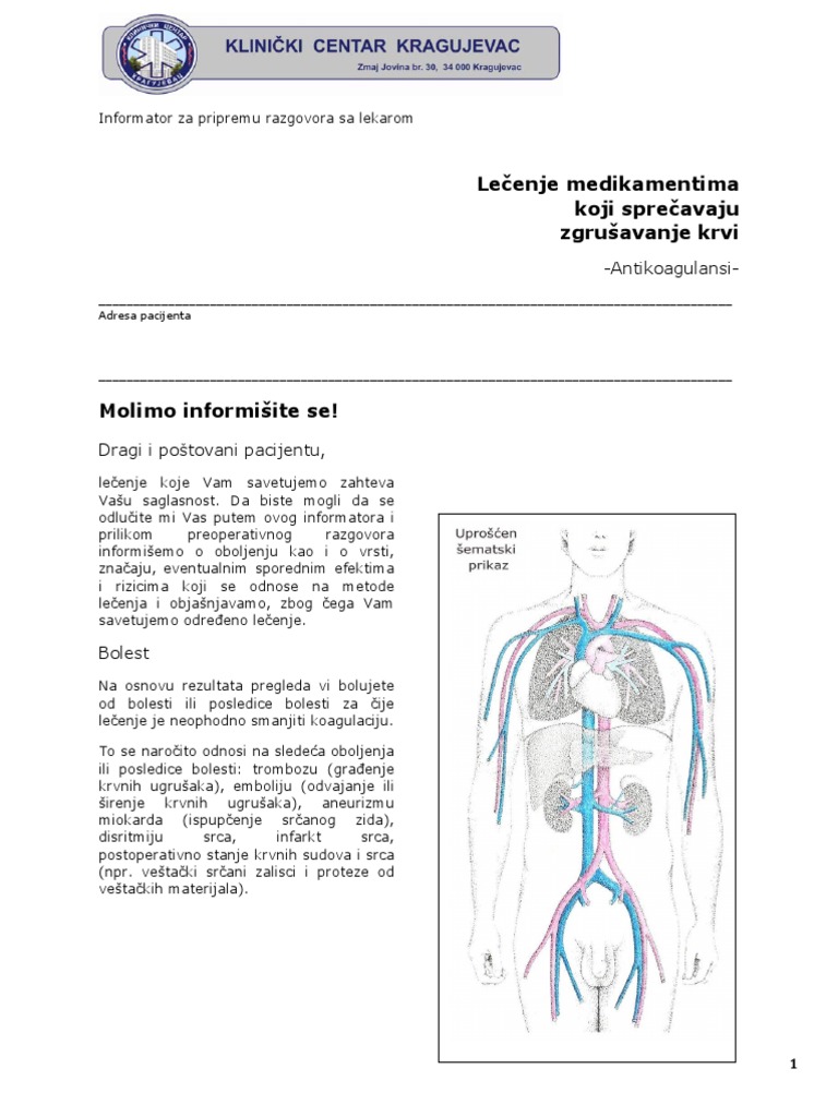 09.lecenje Medikamentima Koji Sprecavaju Zgrusavanje Krvi PDF