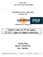 Compte Rendu de TP de Lignes TP N°4: Ligne en Régime Transitoire