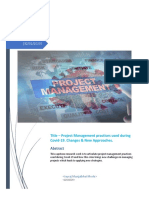 Title - Project Management Practices Used During Covid-19. Changes & New Approaches