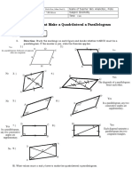 4th Quarter - Activity On Conditions That Make A Quadrilateral A Parallelogram