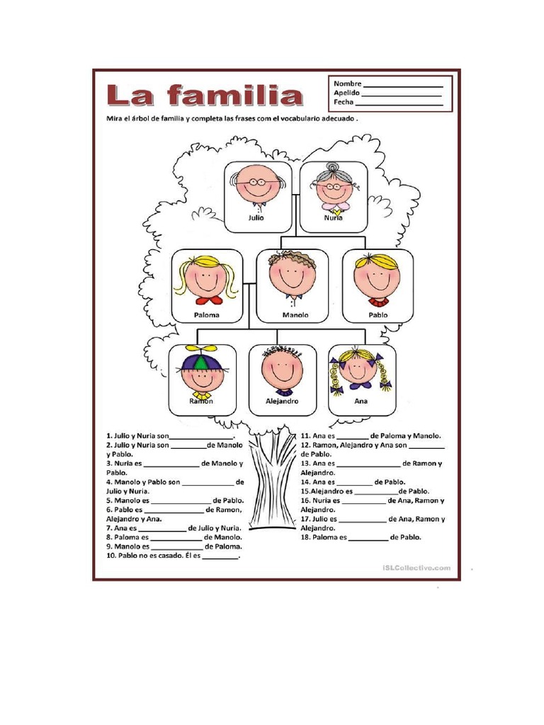 Ficha La Familia | PDF