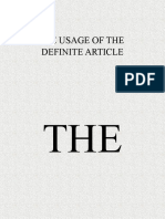 The Usage of The Definite Article