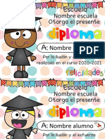 Diplomas Fin de Cursos 2020 2021 Editables