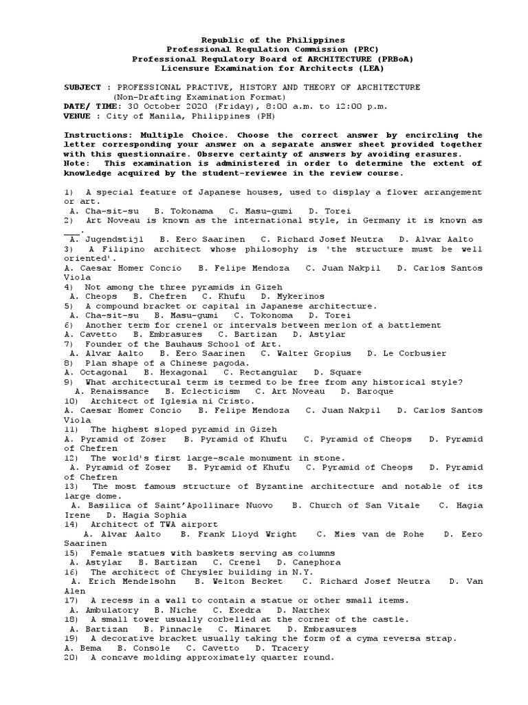 An Expert Review of the Professional Regulatory Board of Architecture ...