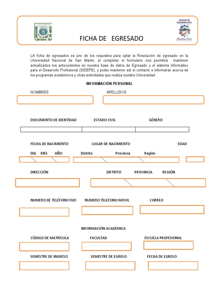 Ficha de Egresado Universidad San Martín | PDF | Crecimiento personal y ...