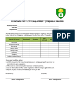 OSH002 - PPE Issue Record Form