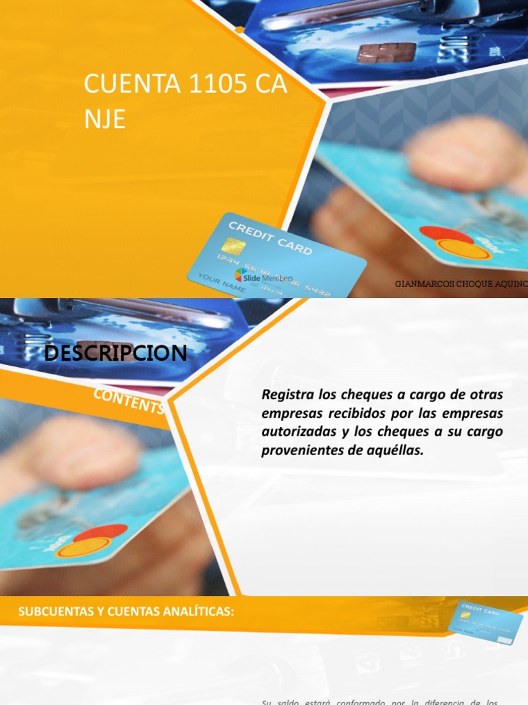 Cuenta 1105: Cheques y Canje en Contabilidad | PDF | Bancos | Cheque